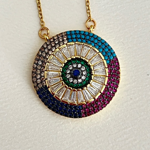 Elegant Evil Eye Necklace - Zircon Old Money Aesthetic Necklace - Picture 7 of 8
